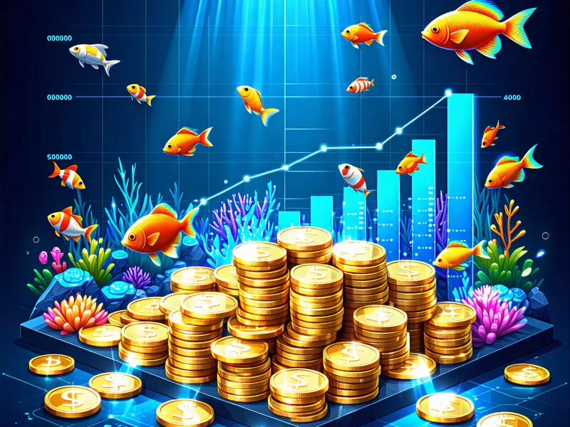 Hình ảnh minh họa việc quản lý vốn thông minh trong game bắn cá, với biểu tượng tiền bạc và một chiếc két sắt.