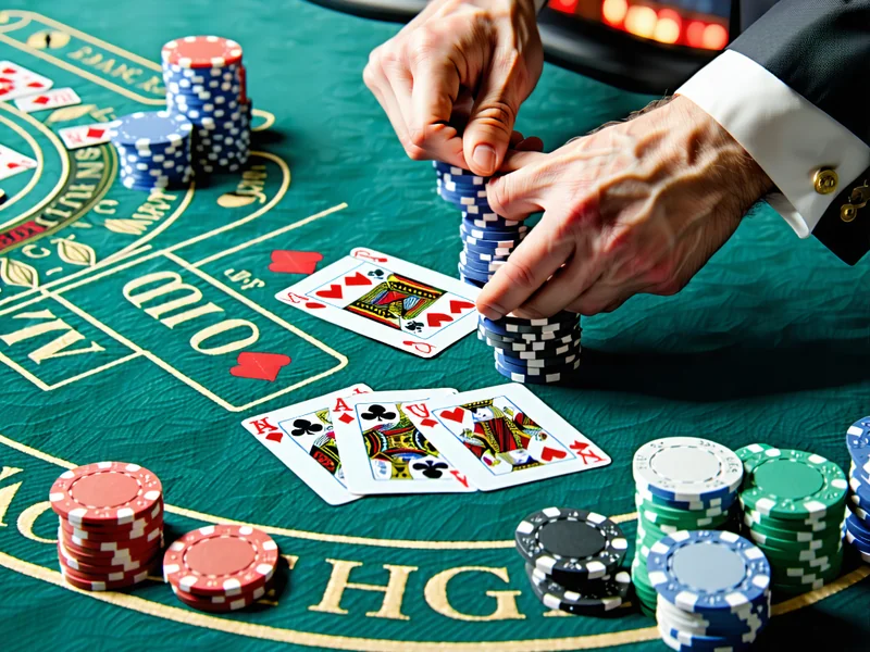 Người chia bài thật đang xử lý ván Blackjack tại caxeng.com