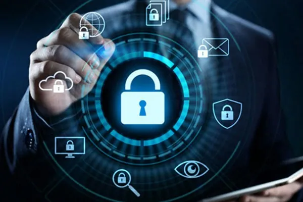 Biểu tượng bảo mật dữ liệu và quyền riêng tư người dùng trên nền tảng caxeng